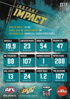2019 Select Footy Stars - Instant Impact #II77 Justin Westhoff Back